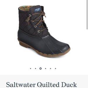 Sperry saltwater Black Quilted Duck Boots